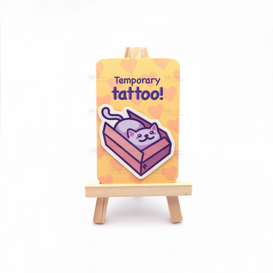 Cat in a Box Temporary Tattoo