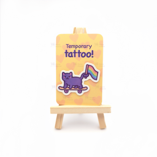 LGBTQ+ Pride Cat Temporary Tattoo