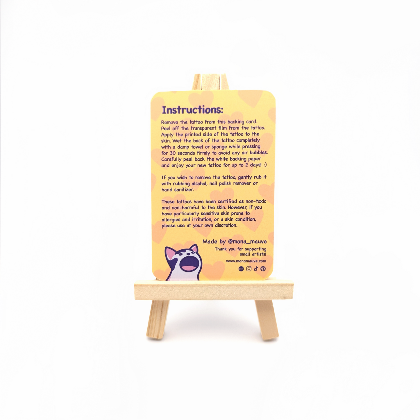 Hi! Cat Temporary Tattoo