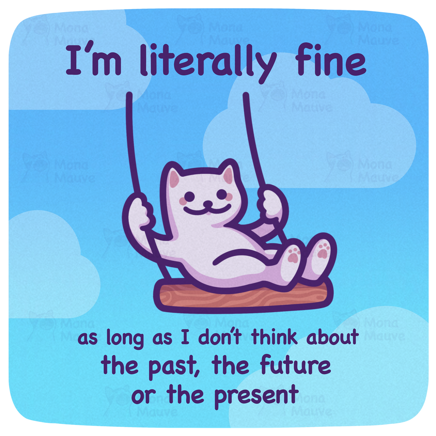 Funny Cat Meme Vinyl Sticker | I'm Literally Fine