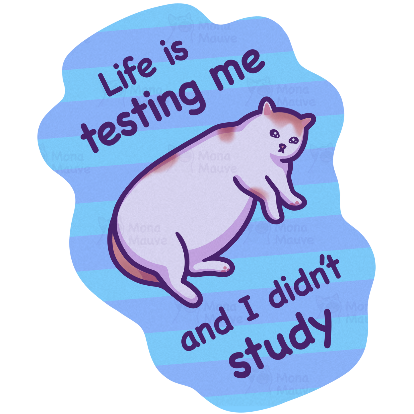 Life Is Testing Me and I Didn't Study | Funny Cat Meme Vinyl Sticker