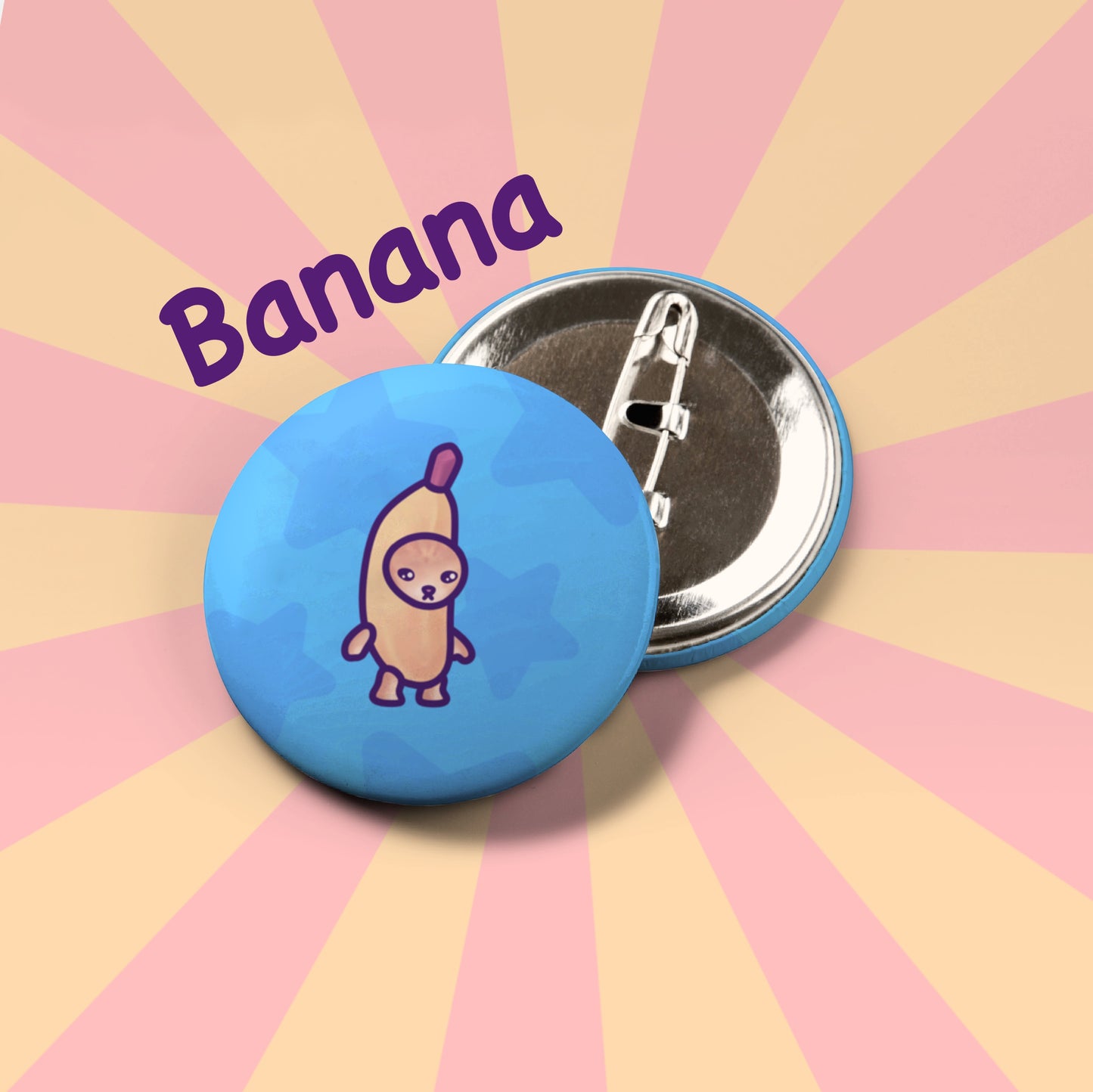 Snack Cat Button Badge | Funny Round Button Pin for Backpack, Beanie, Tote Bag