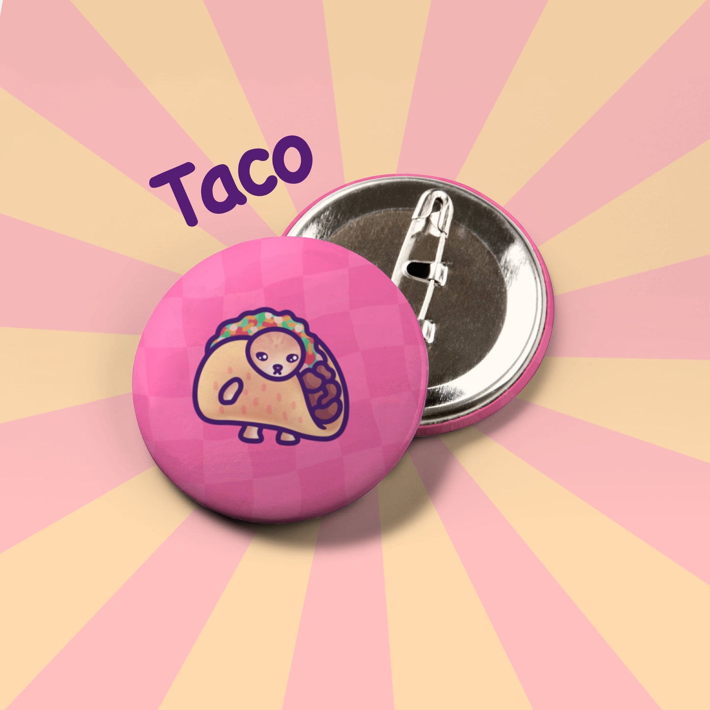 Snack Cat Button Badge | Funny Round Button Pin for Backpack, Beanie, Tote Bag