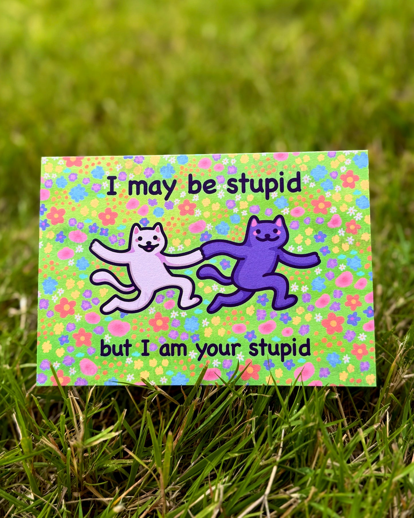 Funny Cat Meme Anniversary Card | I Am Your Stupid