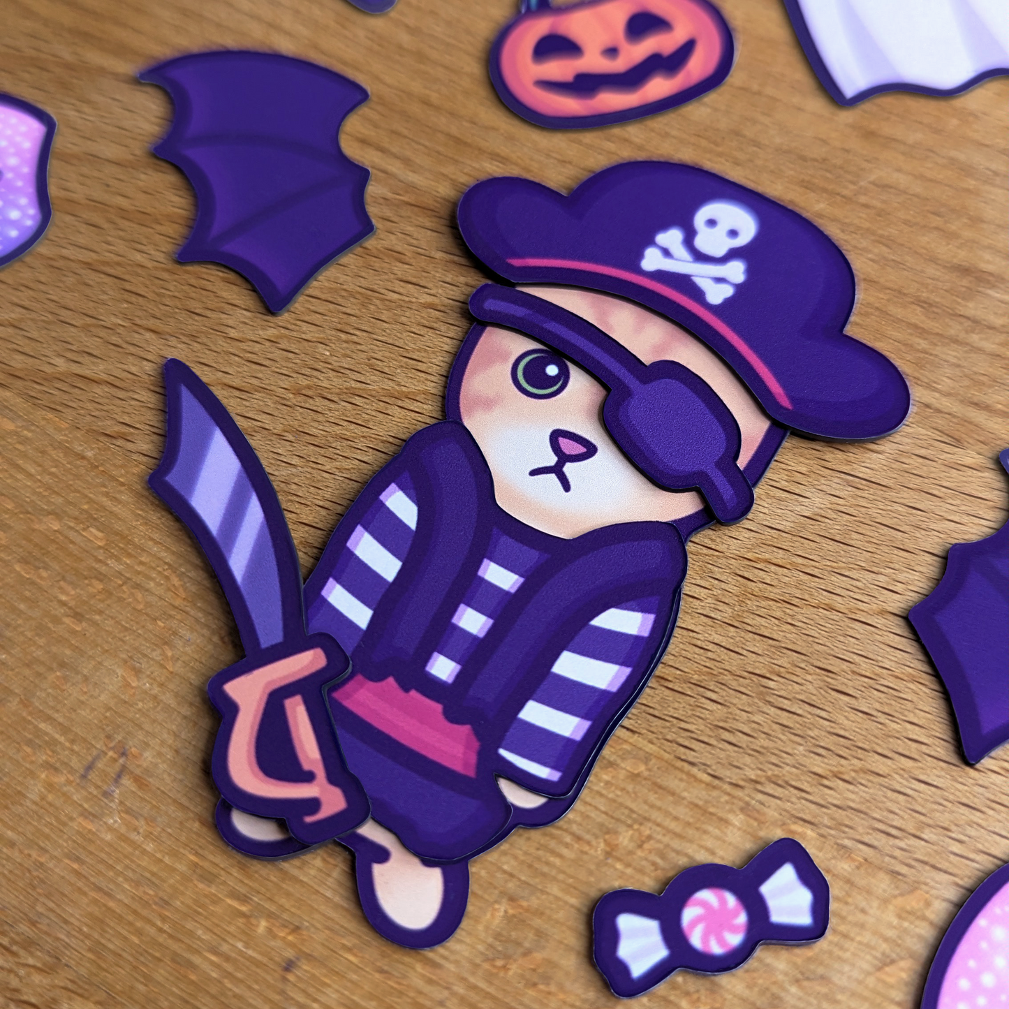 Halloween Cat Fridge Magnet Set - Spooky Edition | Dress Up Game | El Gato & 6 Costumes