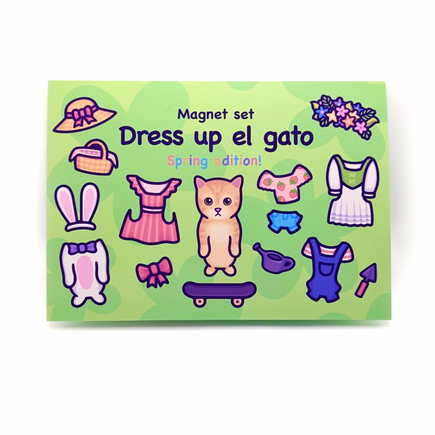 Cat Fridge Magnet Set - Spring Edition | Dress Up Game | El Gato & 6 Outfits
