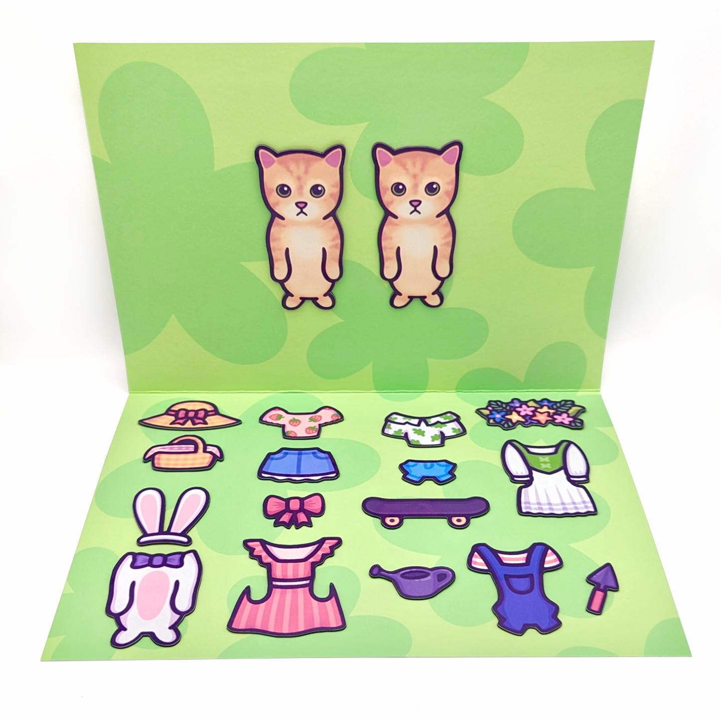 Cat Fridge Magnet Set - Spring Edition | Dress Up Game | El Gato & 6 Outfits