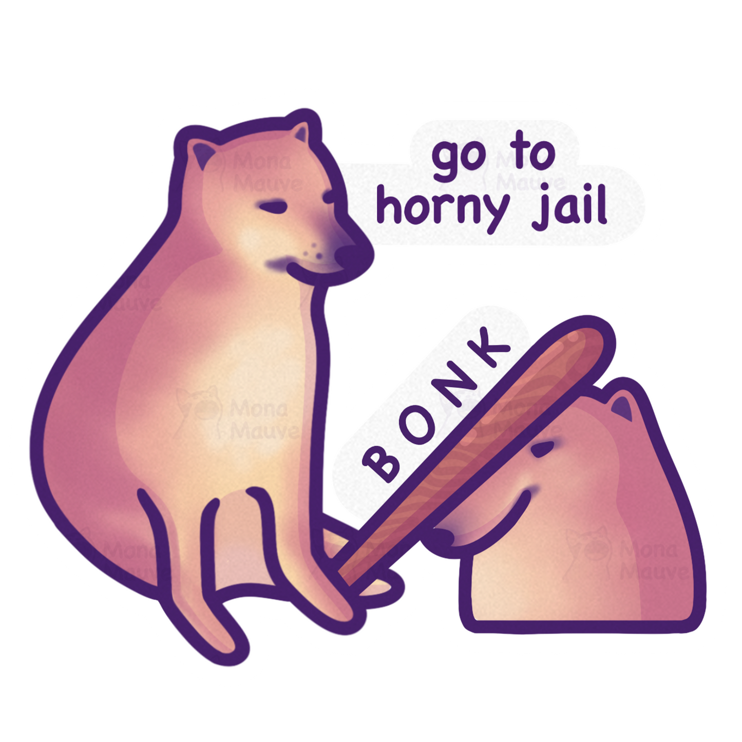 Funny Asexual Pride Meme Sticker | Horny Jail BONK