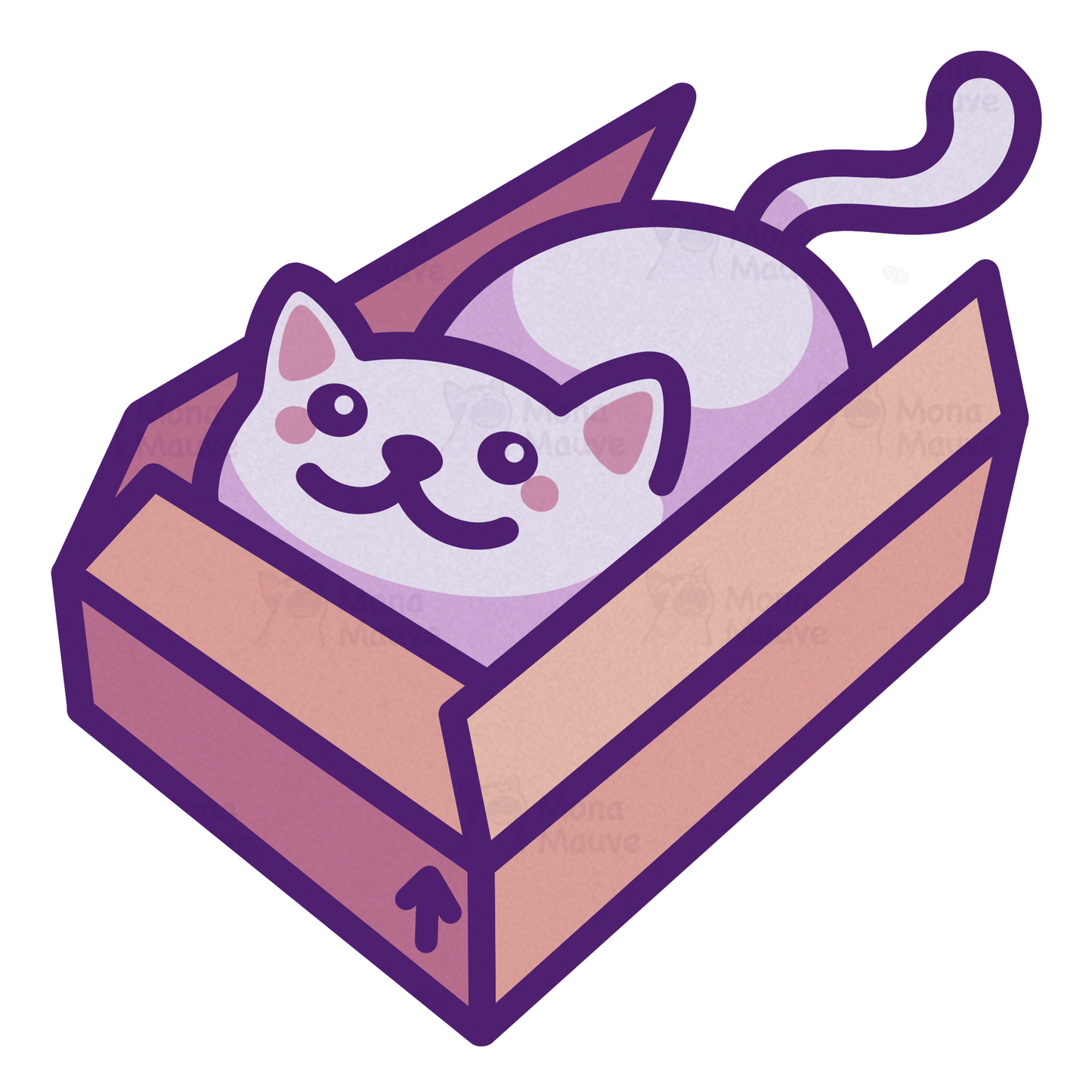 Cat in a Box Vinyl Sticker | Cute Cat Meme | Kawaii Waterproof Sticker