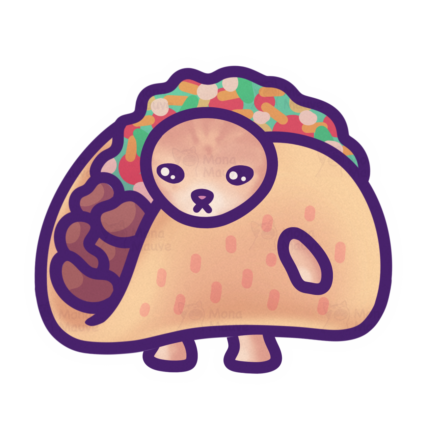 Taco Cat Meme Vinyl Sticker | Snack Cats Collection