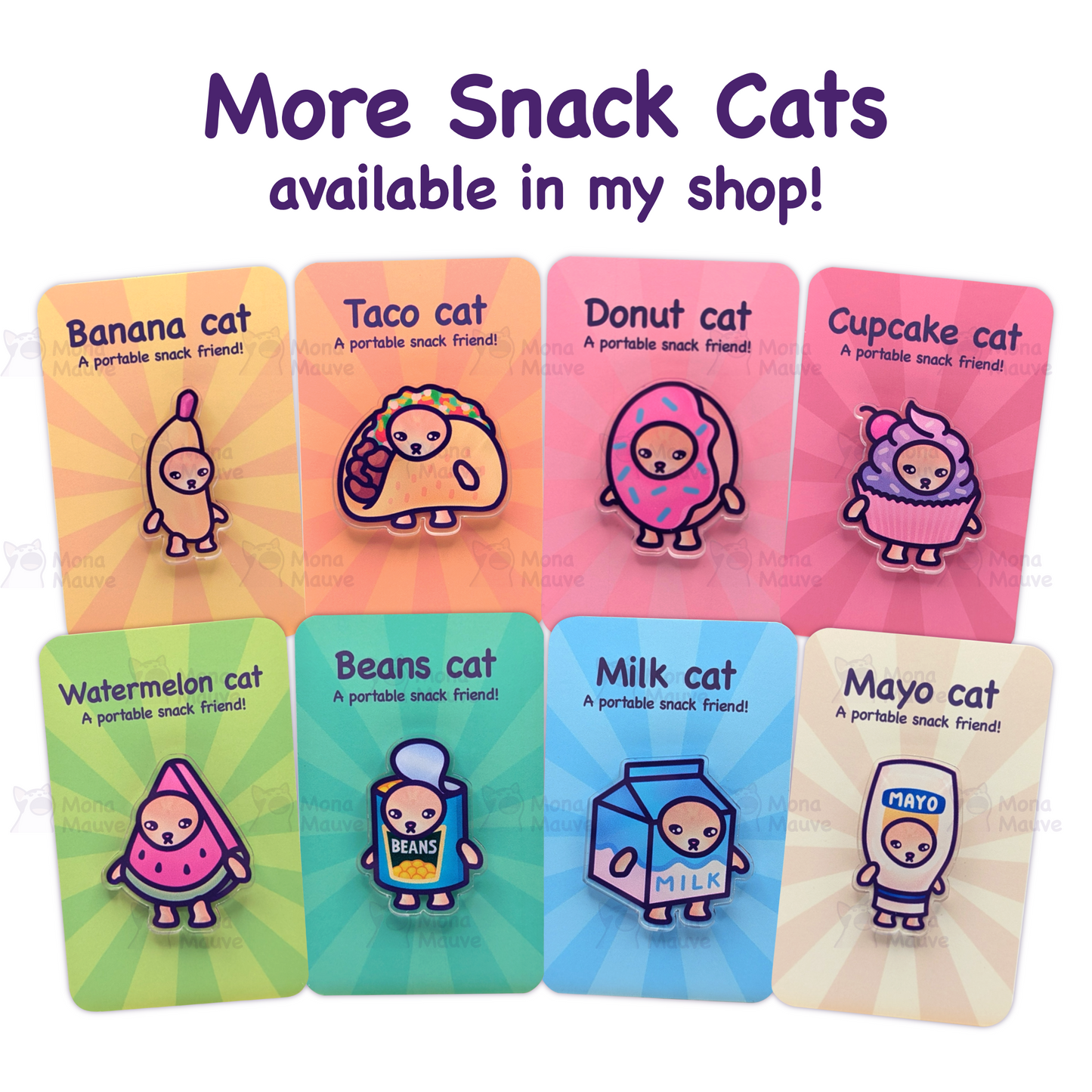 Beans Cat Pin | Snack Cats Collection | 40mm Acrylic Badge Butterfly Clutch