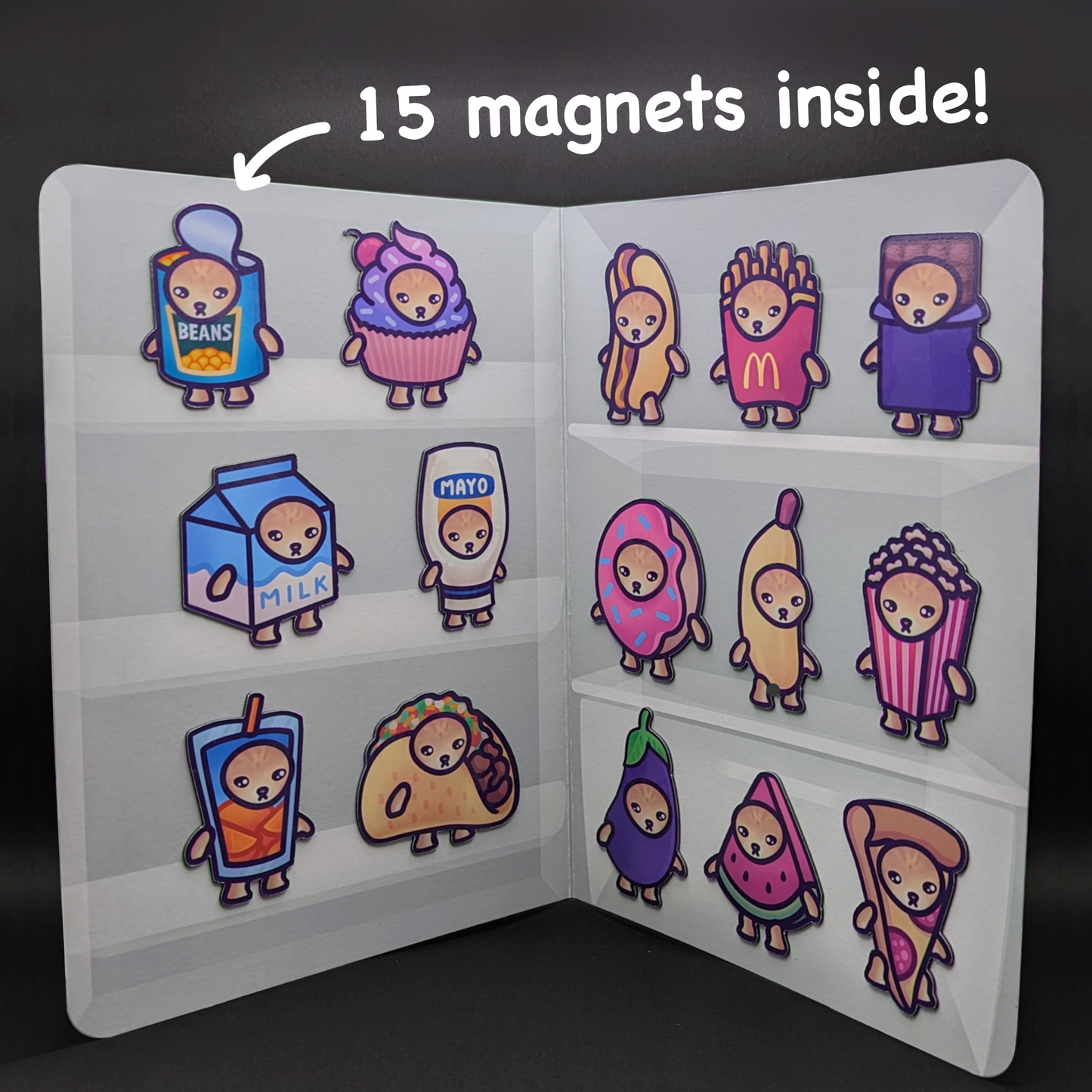 Snack Cat Fridge Magnet Set | Funny & Unique Cat Meme Gift