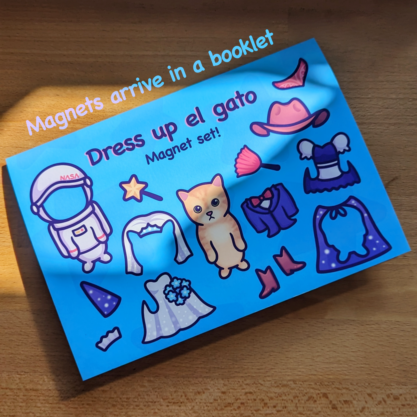 Funny Cat Fridge Magnet Set | Dress Up Game | El Gato & 6 Outfits