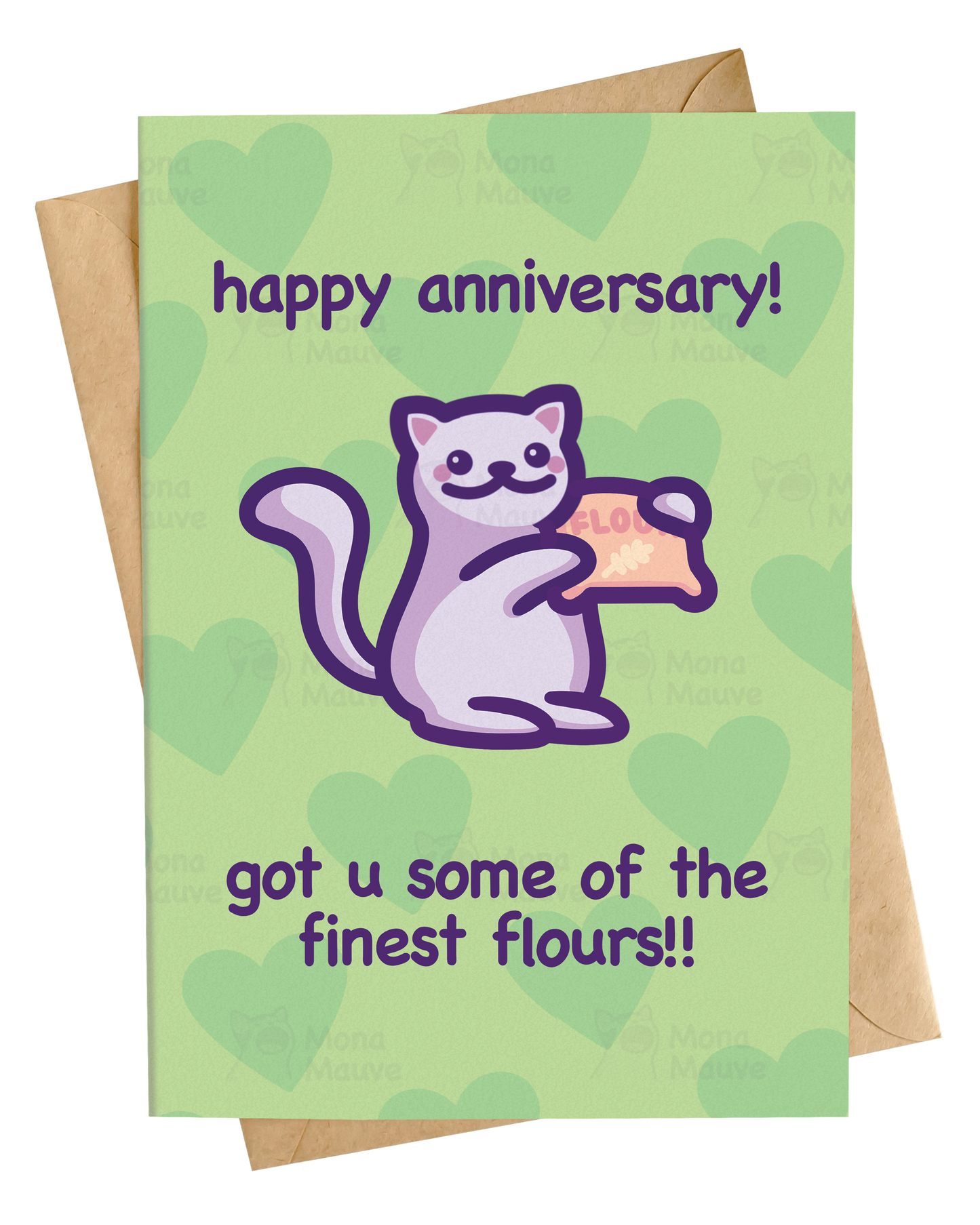 Finest Flowers Pun | Funny Cat Anniversary Card