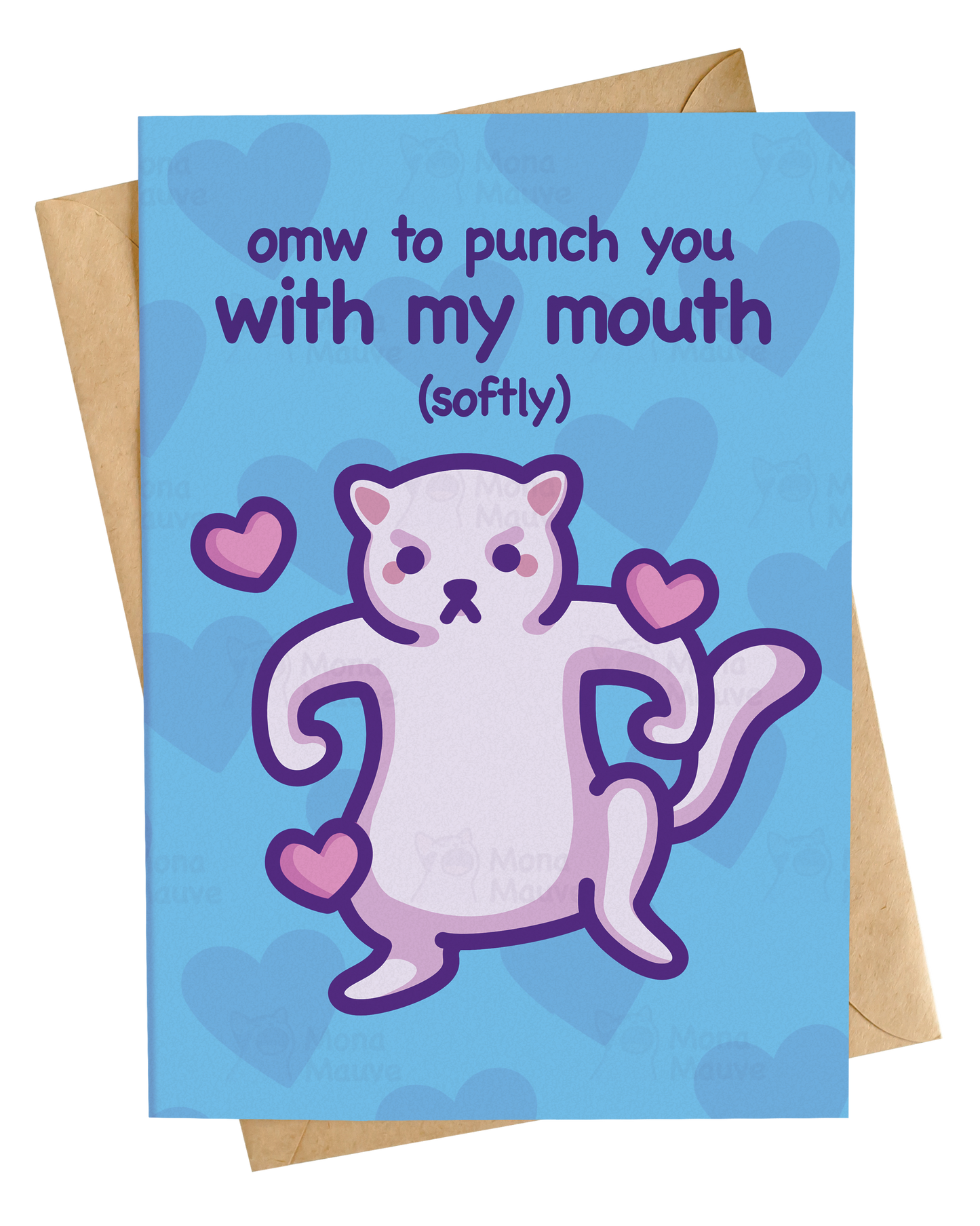 Omw to Kiss You | Funny Cat Anniversary Card