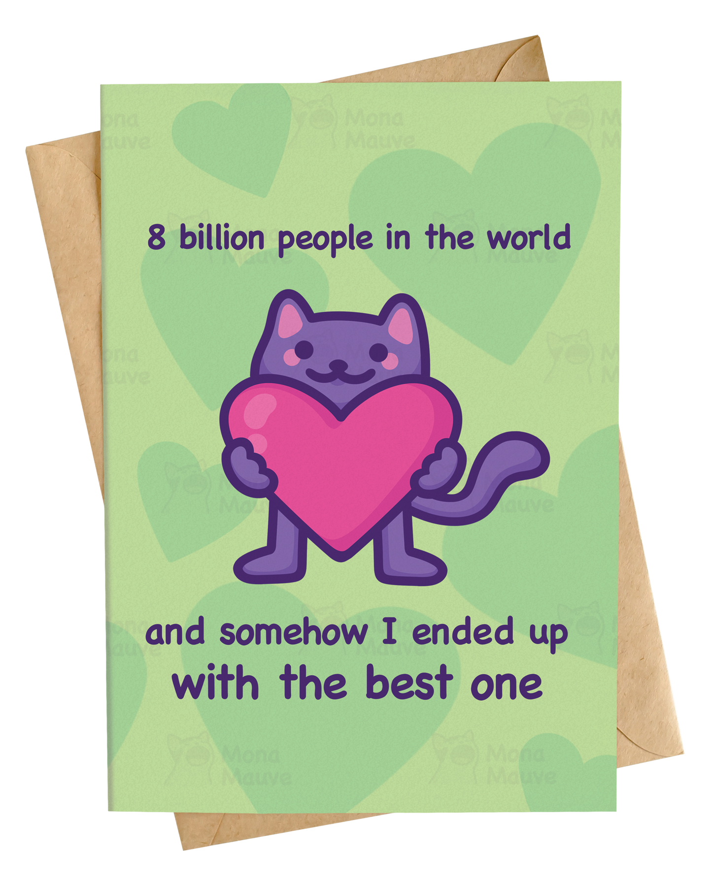 Funny Cat Anniversary Card | 8 Billion People In The World