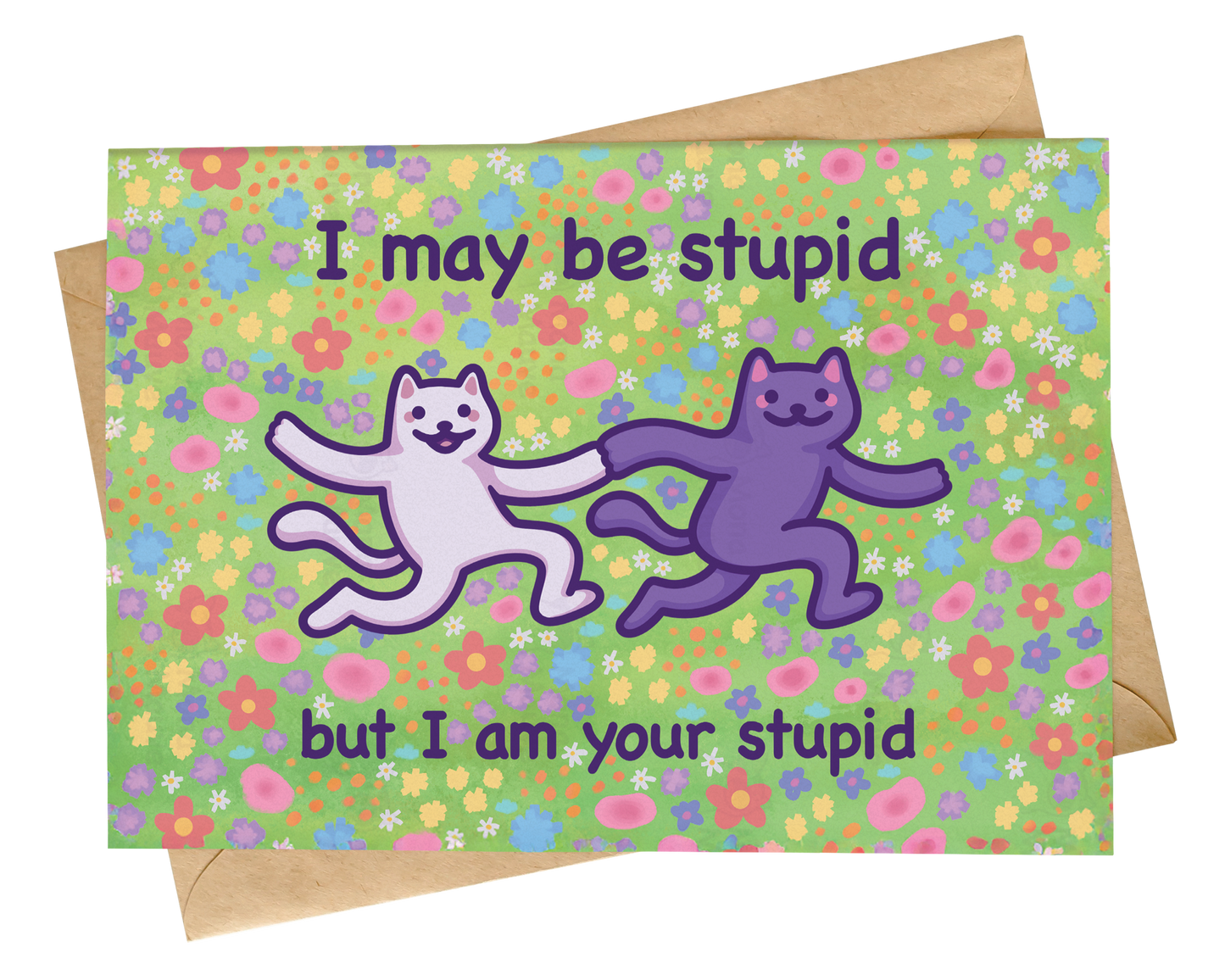 Funny Cat Meme Anniversary Card | I Am Your Stupid