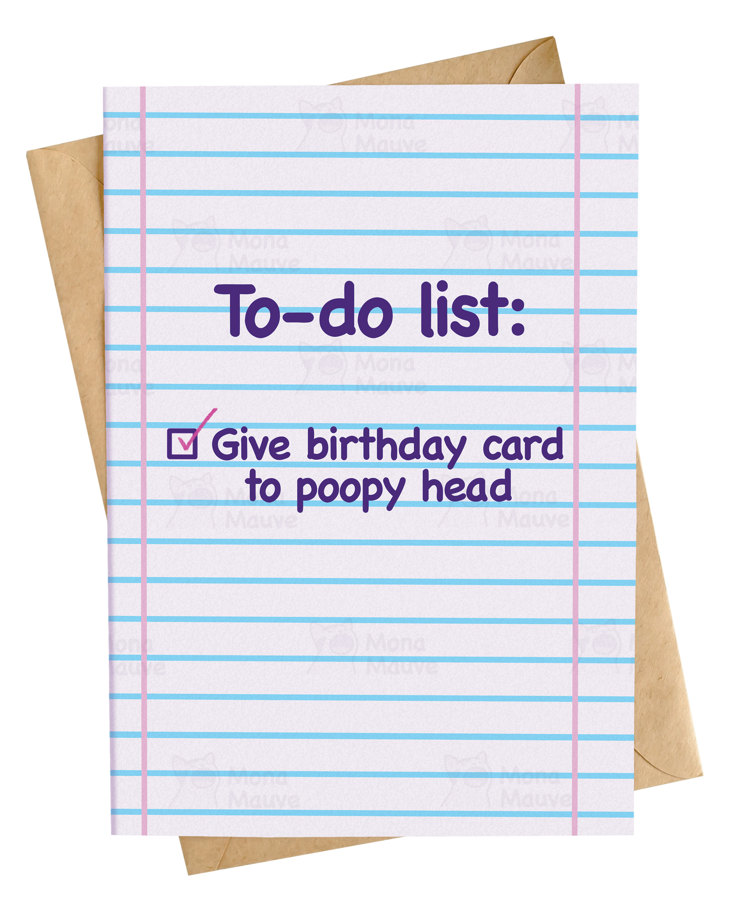 Offensive Birthday Card | To-do: Give Birthday Card to Poopy Head