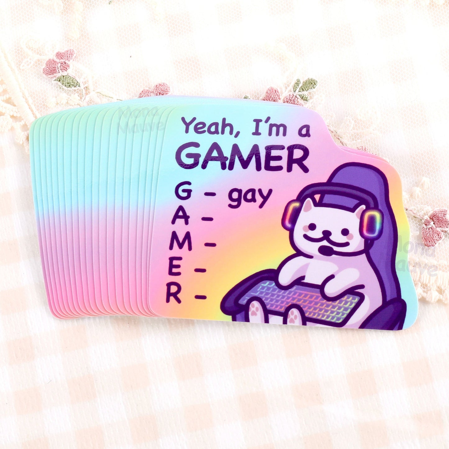 Yeah, I'm a GAMER | Funny Pride Cat Meme Vinyl Sticker