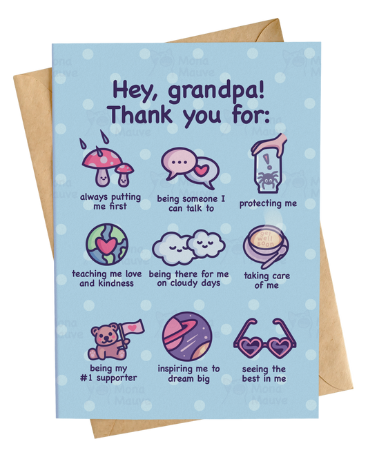 Cute Card for Grandpa | Thank You, Grandpa! | Happy Grandparents' Day