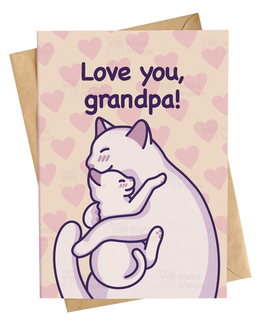 Cute Grandpa Cat Card | Love You, Grandpa!