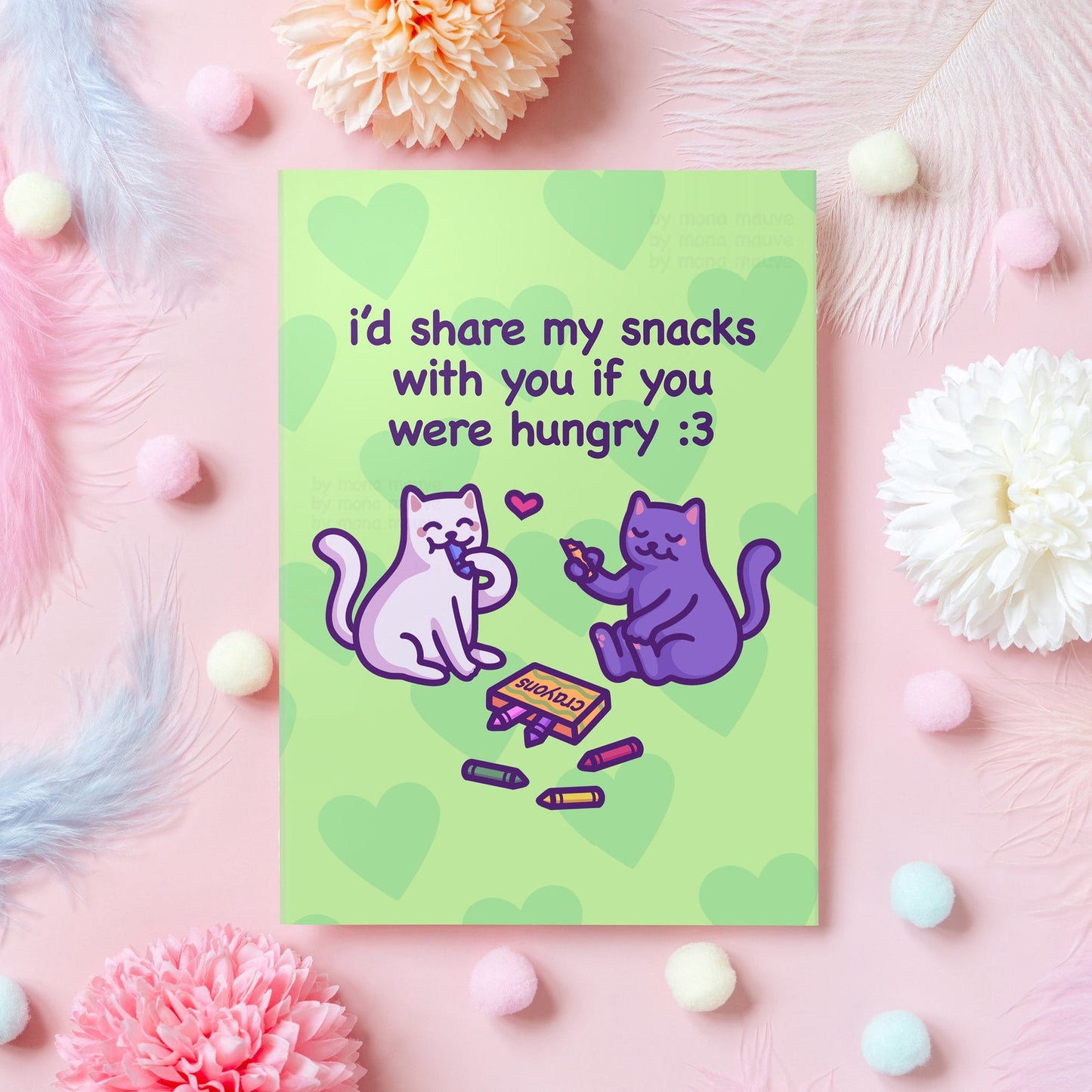 Share My Snacks With You - Cats Eating Crayons | Funny Anniversary Card