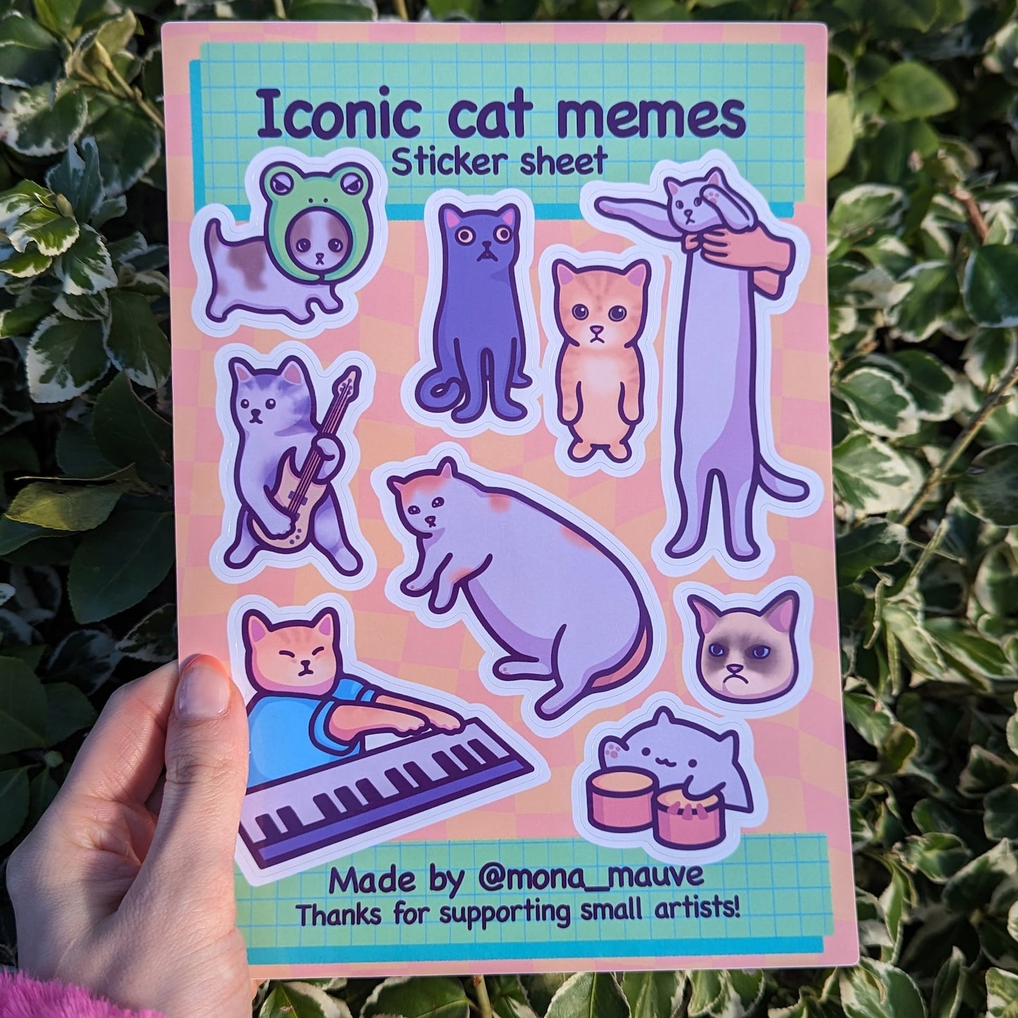 Iconic Cat Memes Sticker Sheet | 9 Funny Waterproof Vinyl Stickers
