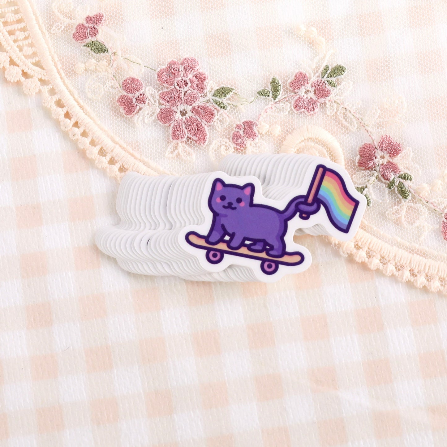 LGBTQ+ Pride Cat Temporary Tattoo