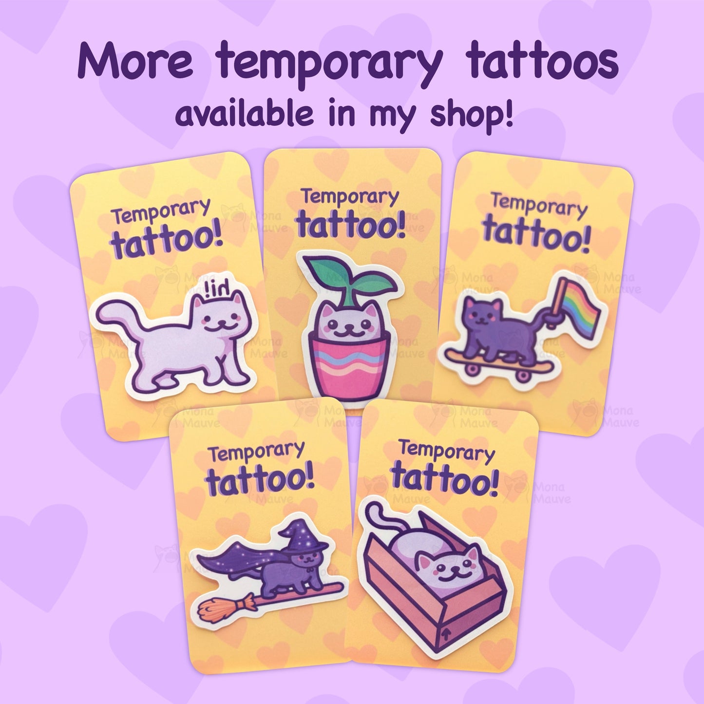 Trans Pride Cat Temporary Tattoo