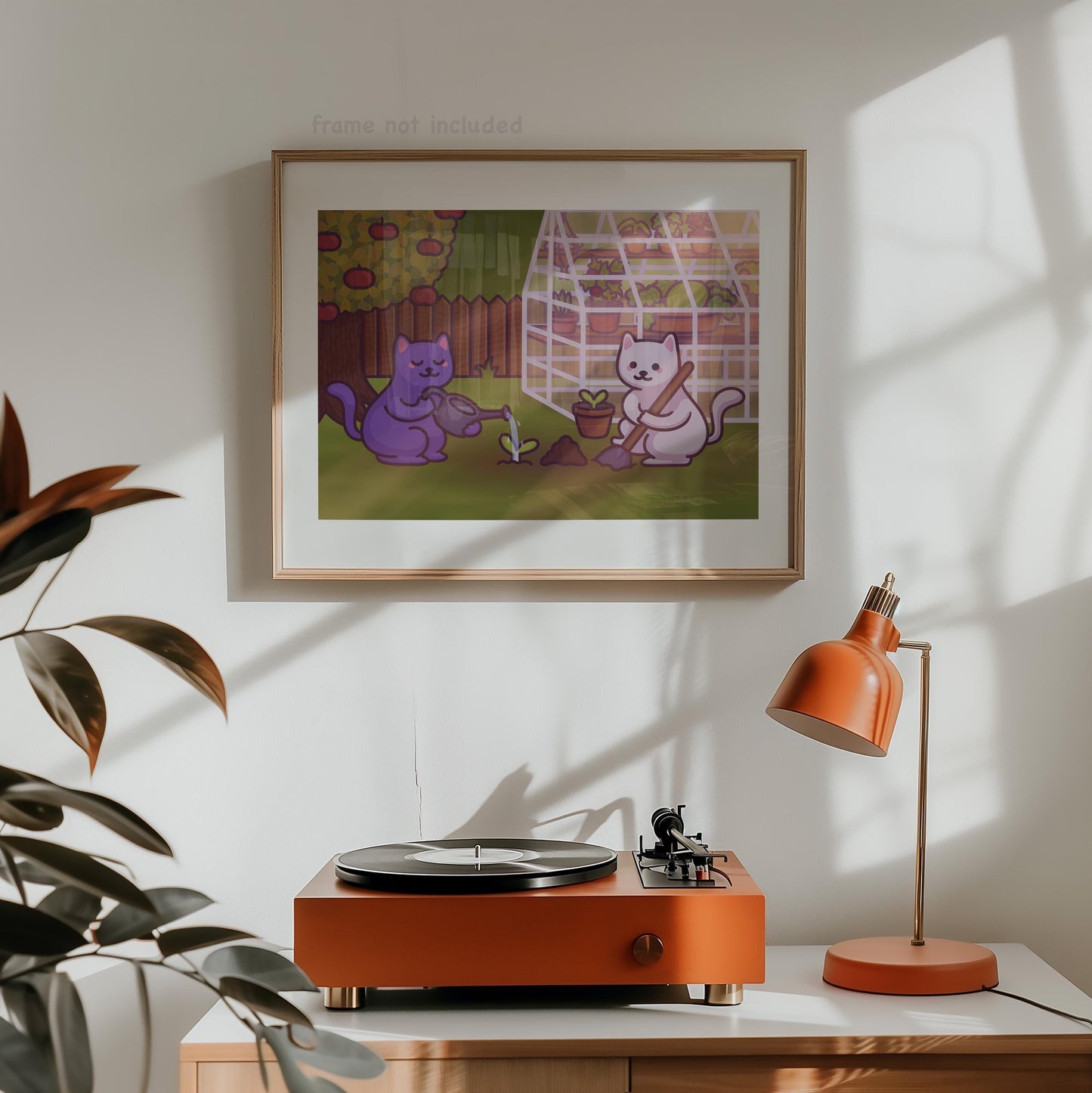 Cats Gardening Art Print | Cute Spring Garden Poster