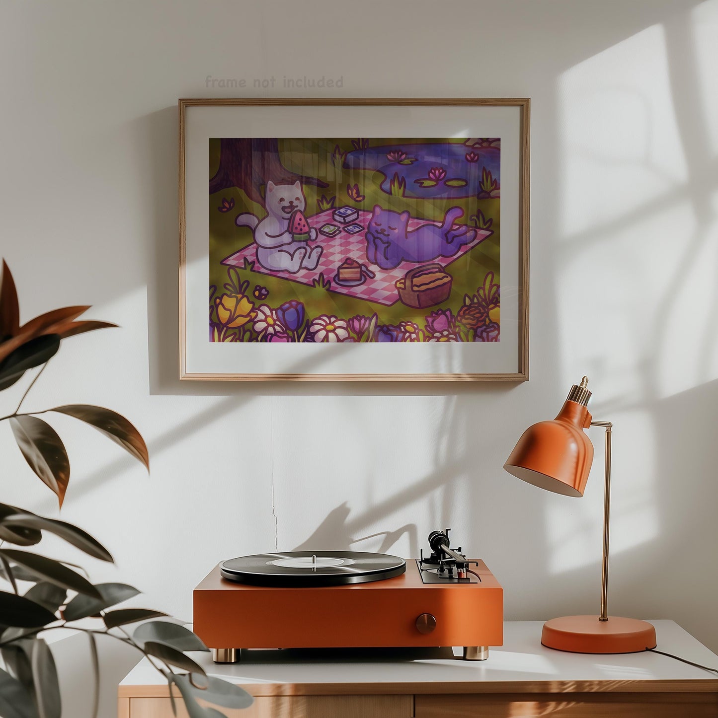 Cats Having a Picnic | Cute Spring Art Print