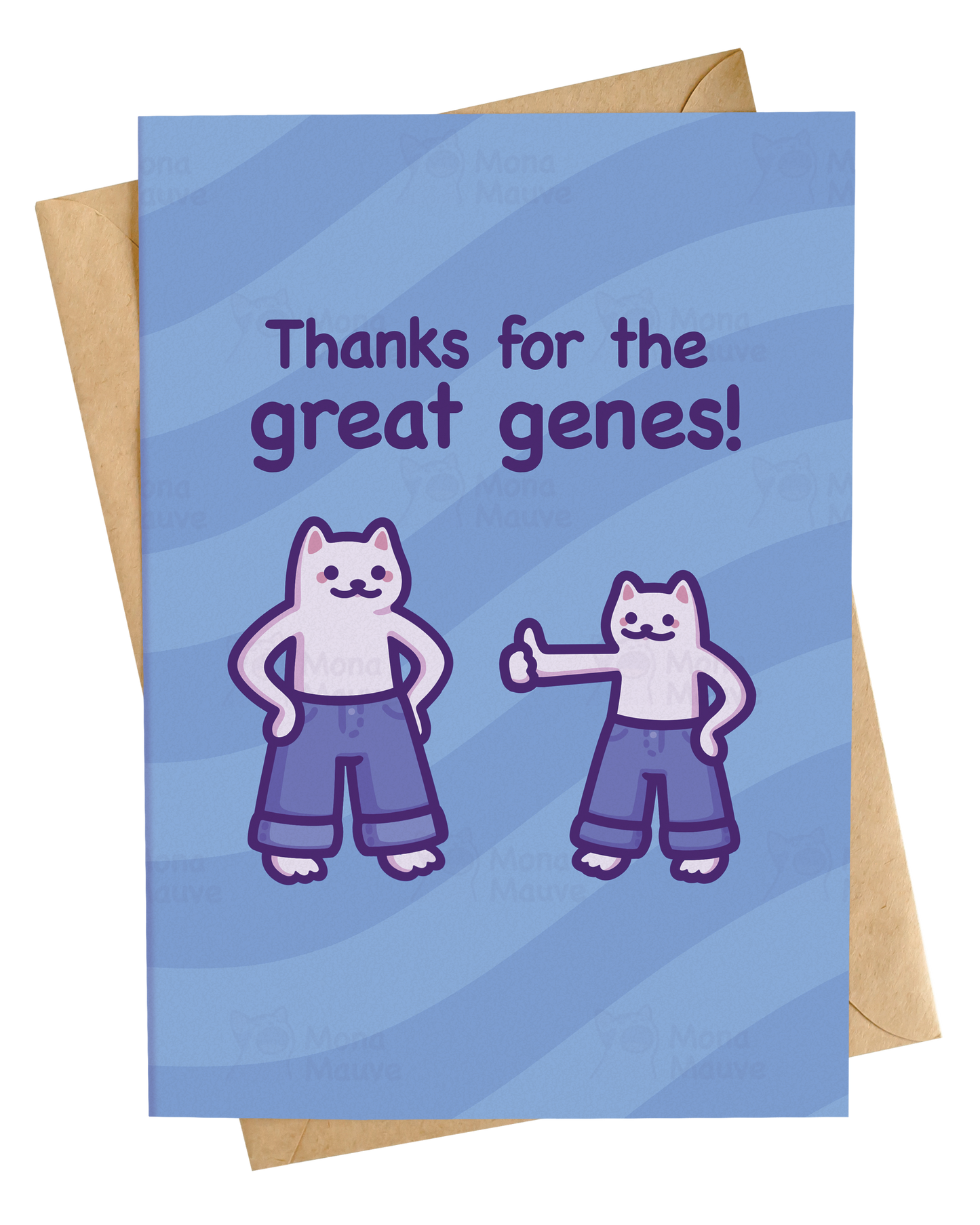 Thanks for the Great Genes! - Jeans Pun | Funny Mother's/Father's Day Cat Card