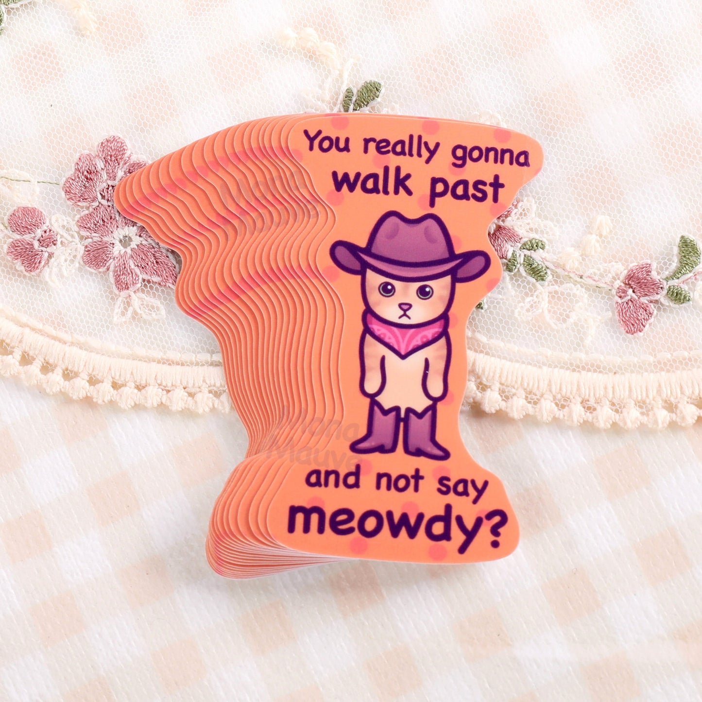 Meowdy | Funny Cat Meme Vinyl Sticker