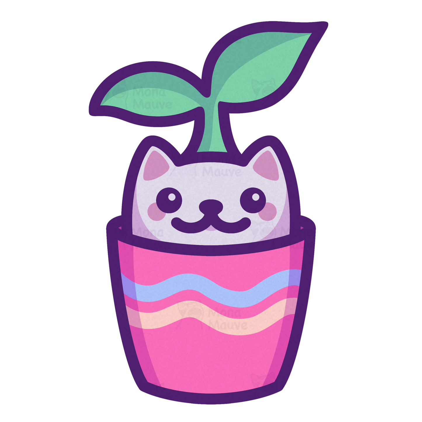 Plant Cat | Cute Cat Meme Vinyl Sticker