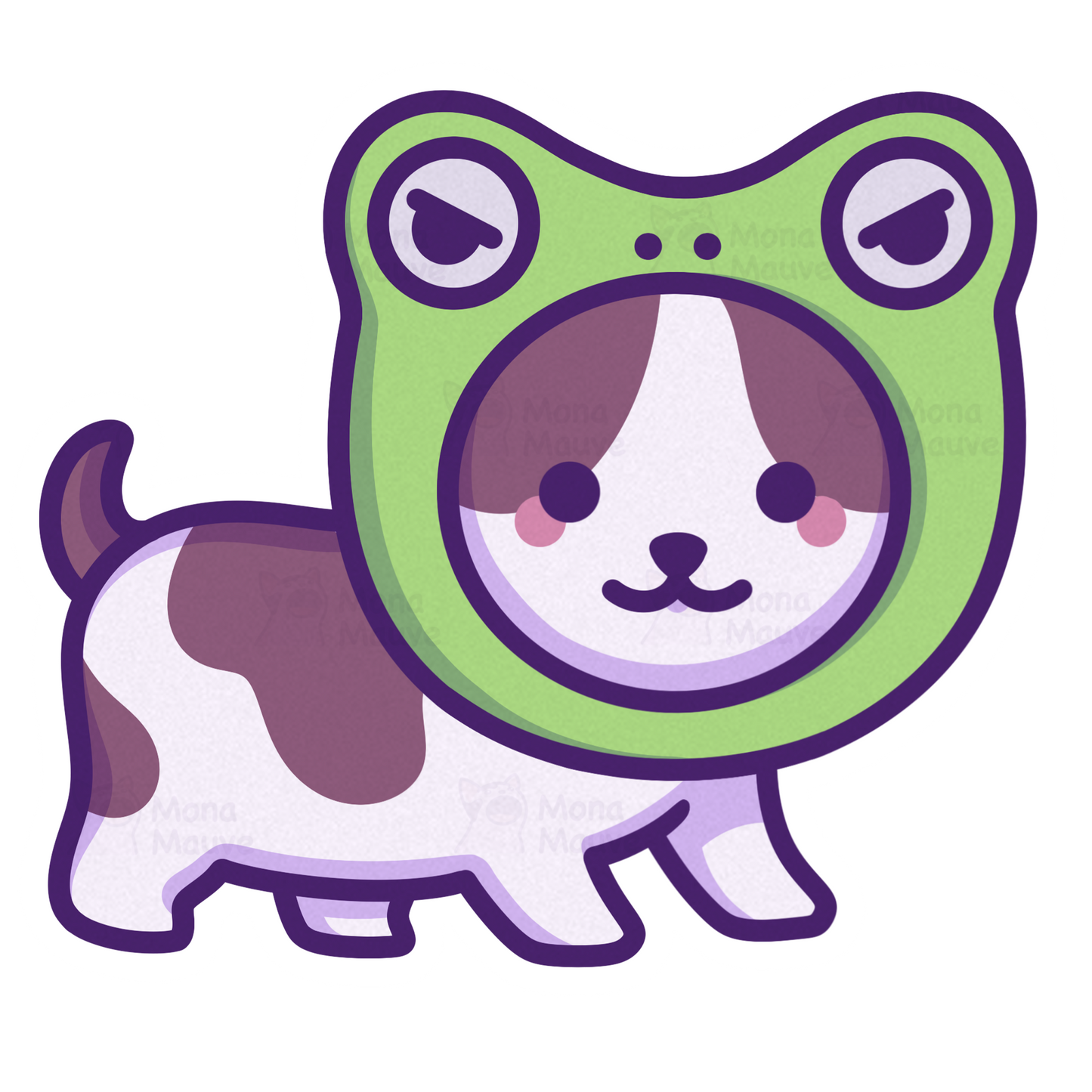Cute Cat Meme Vinyl Sticker | Cat in a Frog Hat