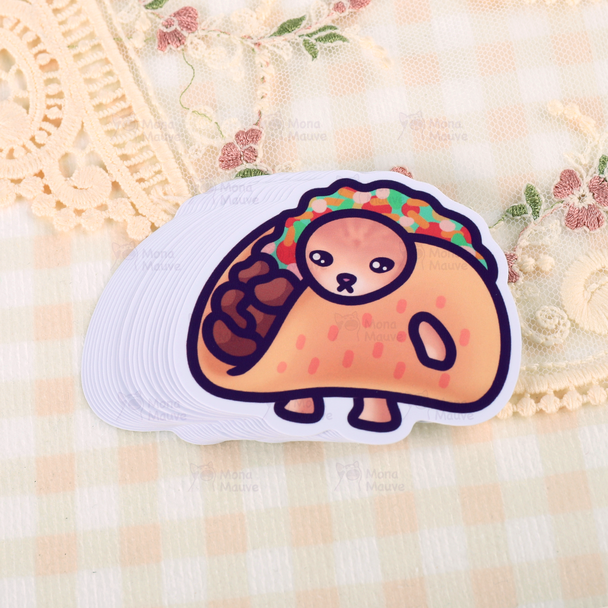 Taco Cat Meme Vinyl Sticker | Snack Cats Collection