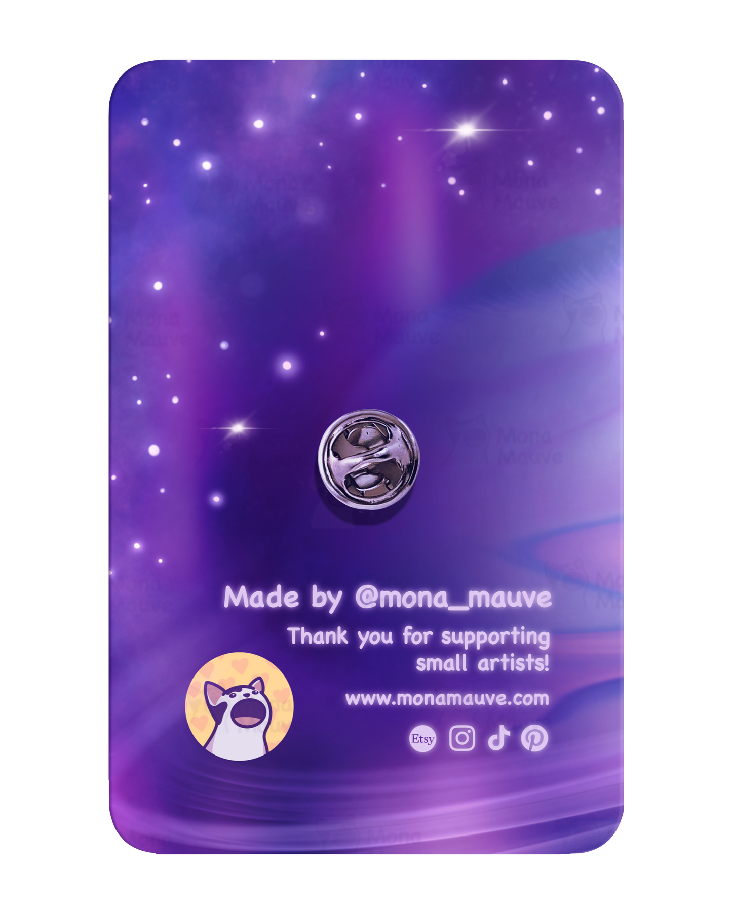 Cute Space Cat Wooden Pin