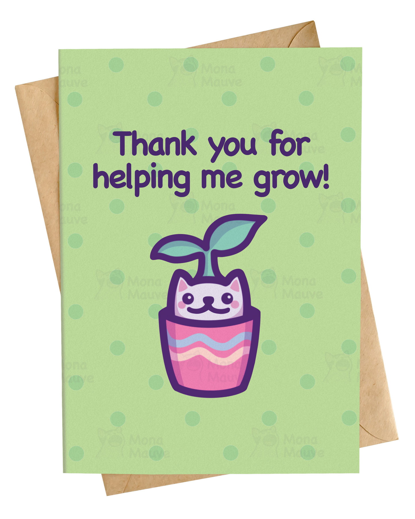 Thank You for Helping Me Grow! | Cute Cat Thank You Card