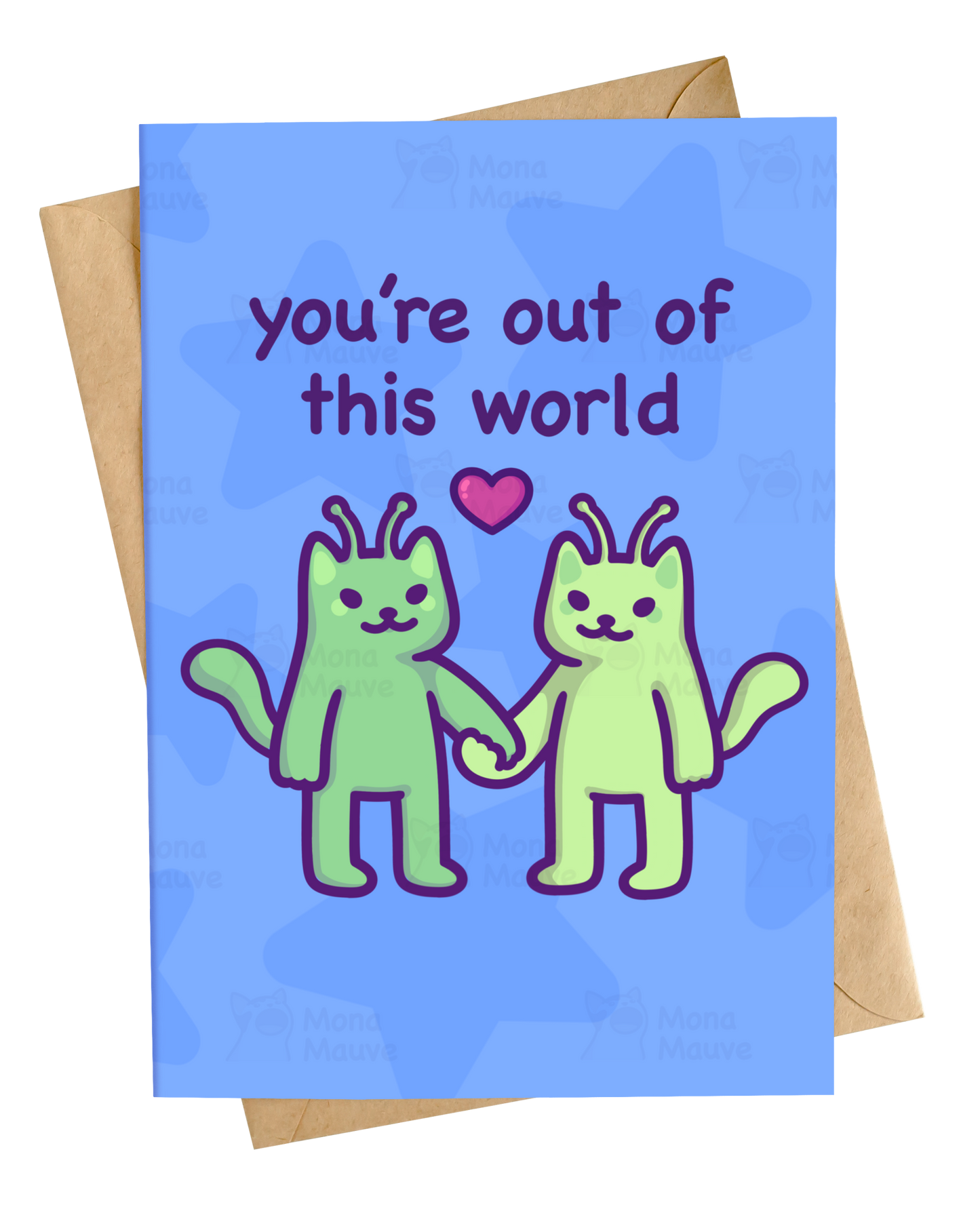 Funny Alien Cat Anniversary Card