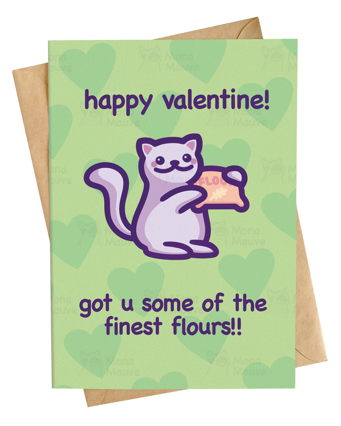 Finest Flours Pun | Funny Cat Valentine's Day Card