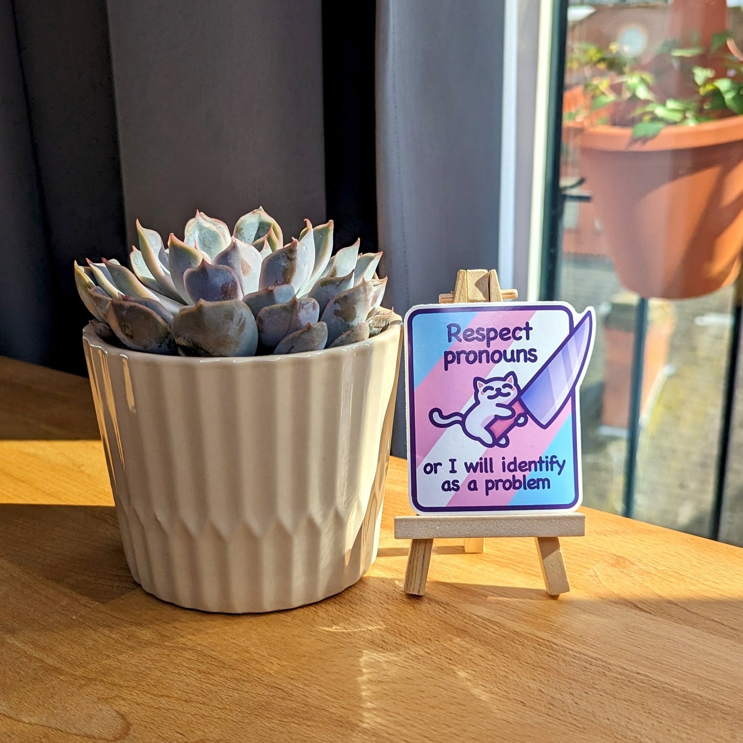 Respect Pronouns Vinyl Sticker | Trans, Gender Fluid & Non-Binary Pride