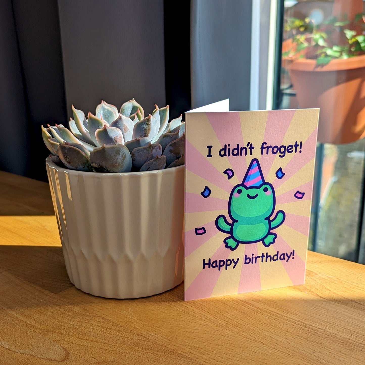 Cute Frog Birthday Card | I Didn't Froget! | Pun Happy Birthday Card