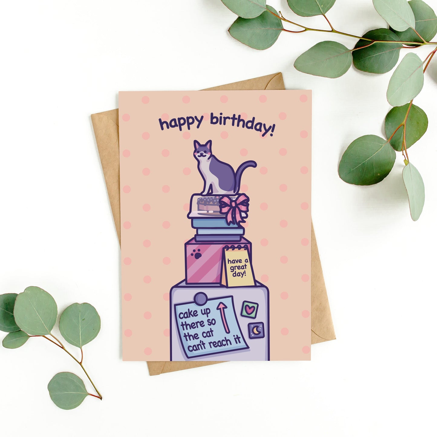 Cake Up There | Cute Happy Birthday Card