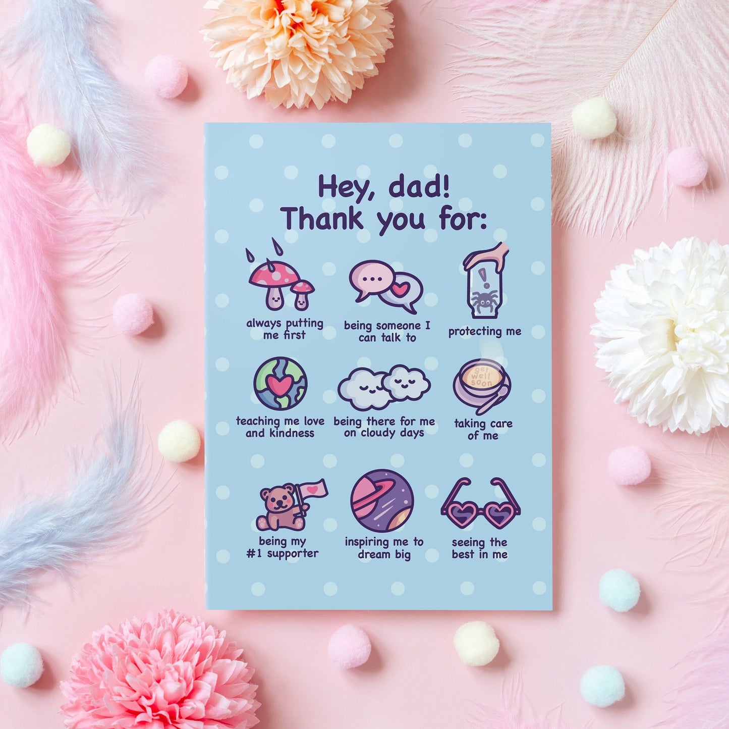Cute Card for Dad | Thank You, Dad! | Father's Day & Dad's Birthday Card
