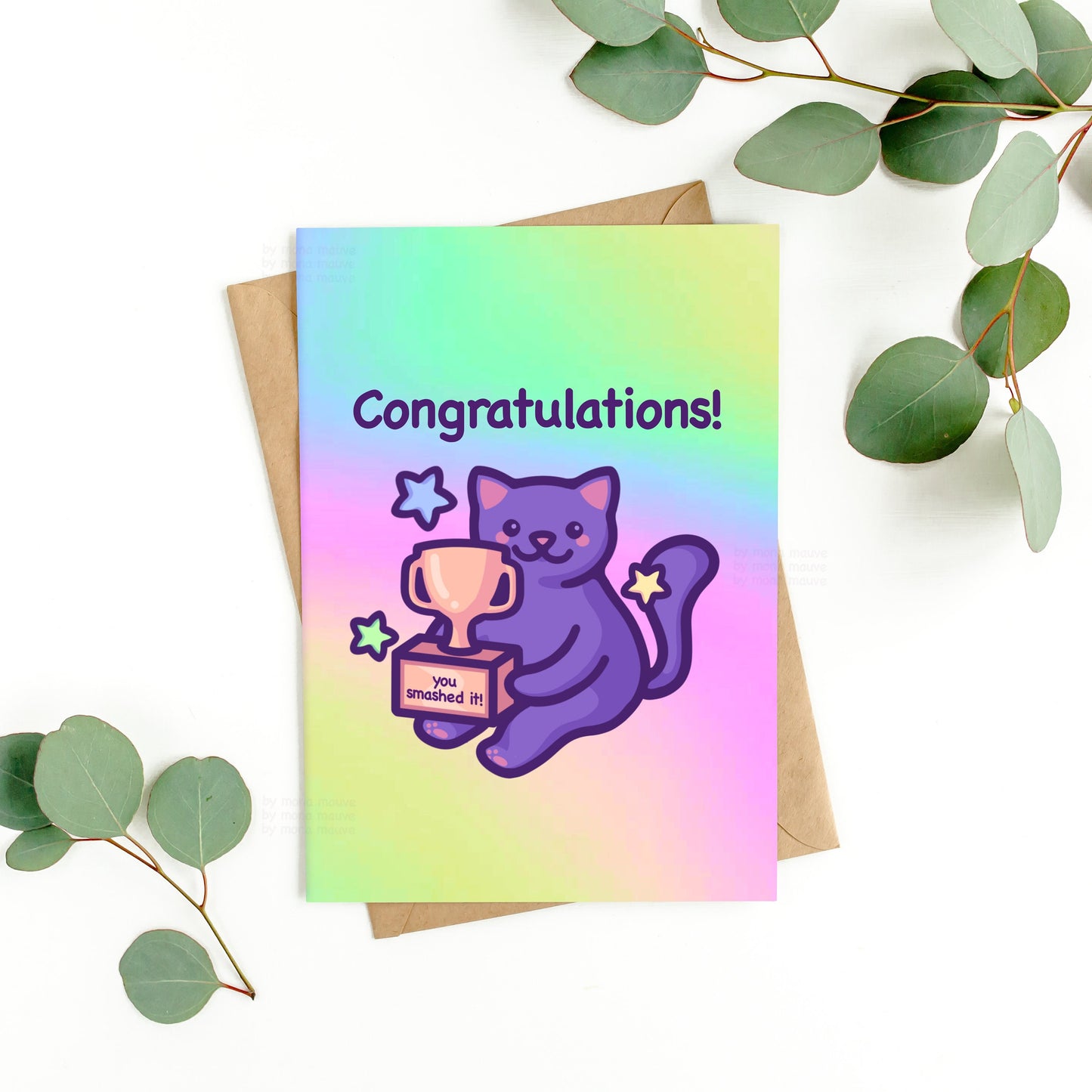 Cute Cat Congratulations Card | You Smashed It! | School or University Graduation