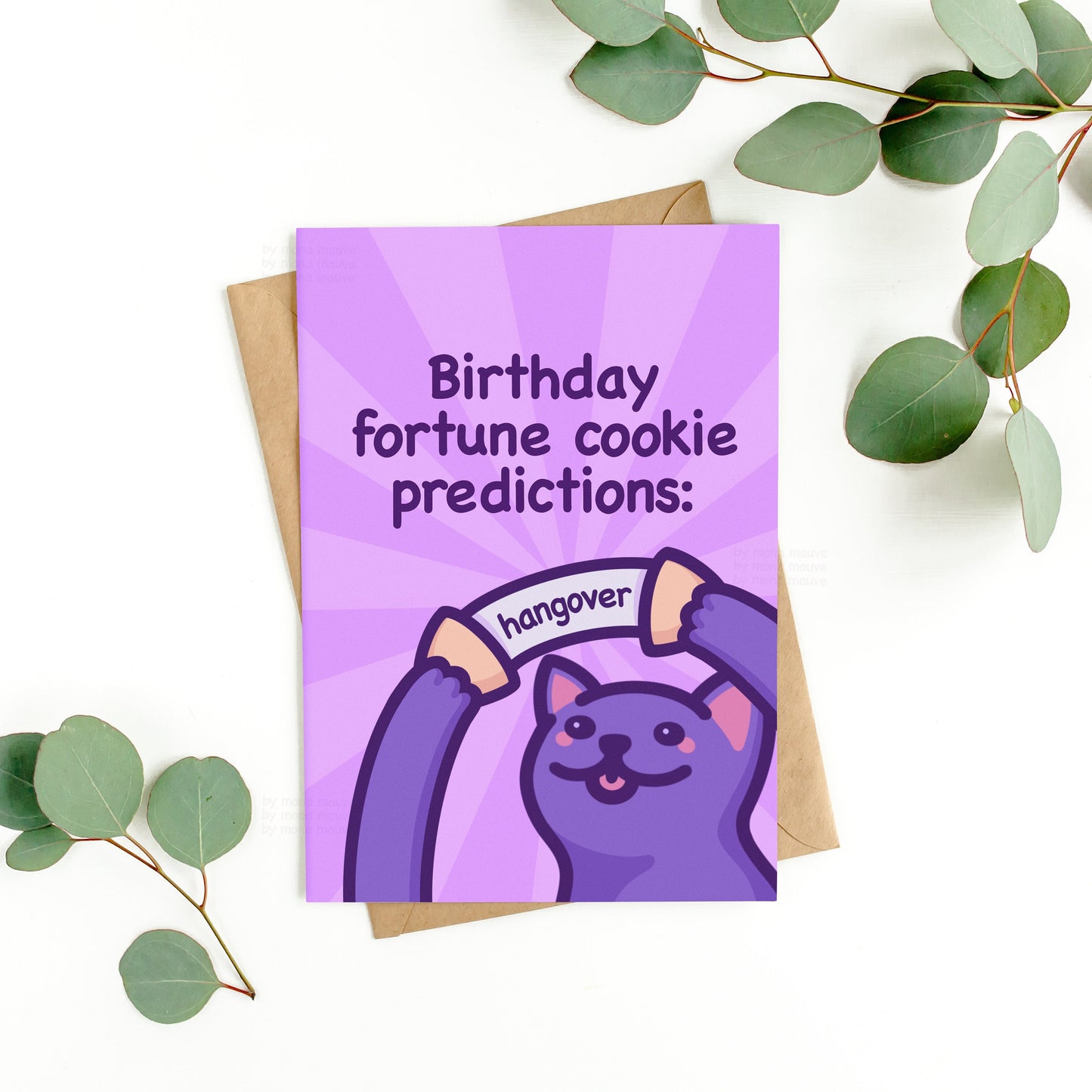 Fortune Cookie Predictions - Hangover | Funny Cat Birthday Card