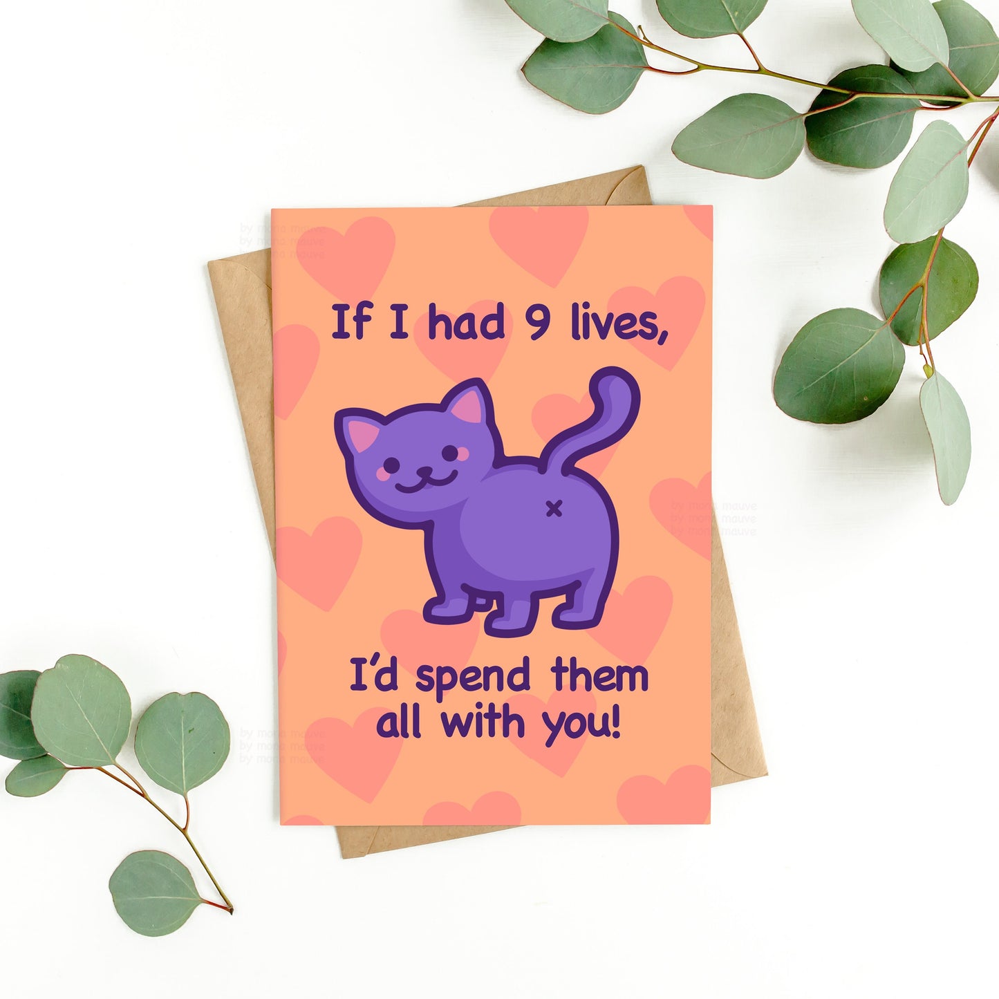 If I had 9 Lives, I'd Spend Them All With You! | Cat Anniversary Card