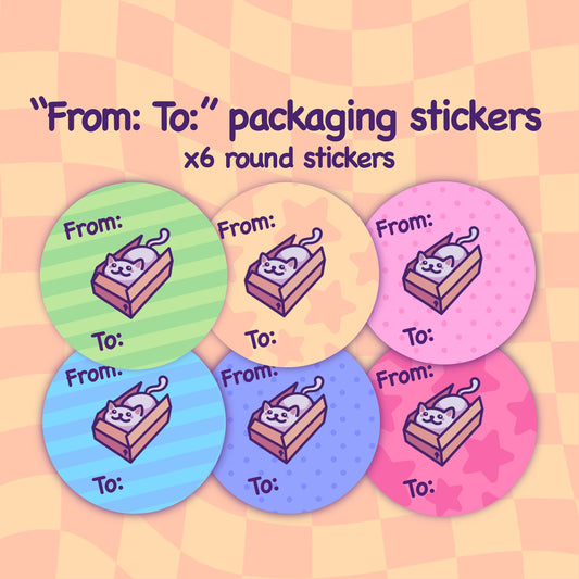 "From To" Gift Packaging Sticker Set | Envelope/Gift Seal Sticker Sheet