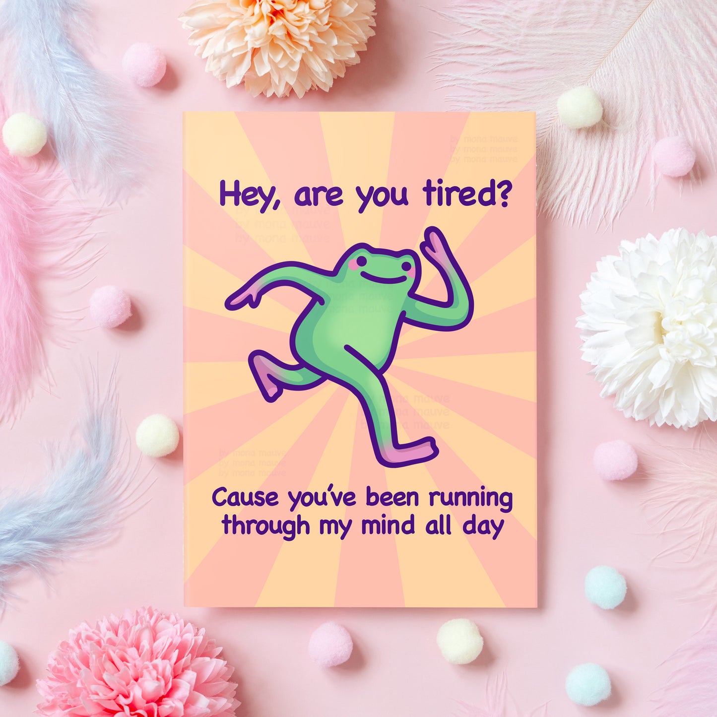 Running Through My Mind All Day | Funny Frog Anniversary Card