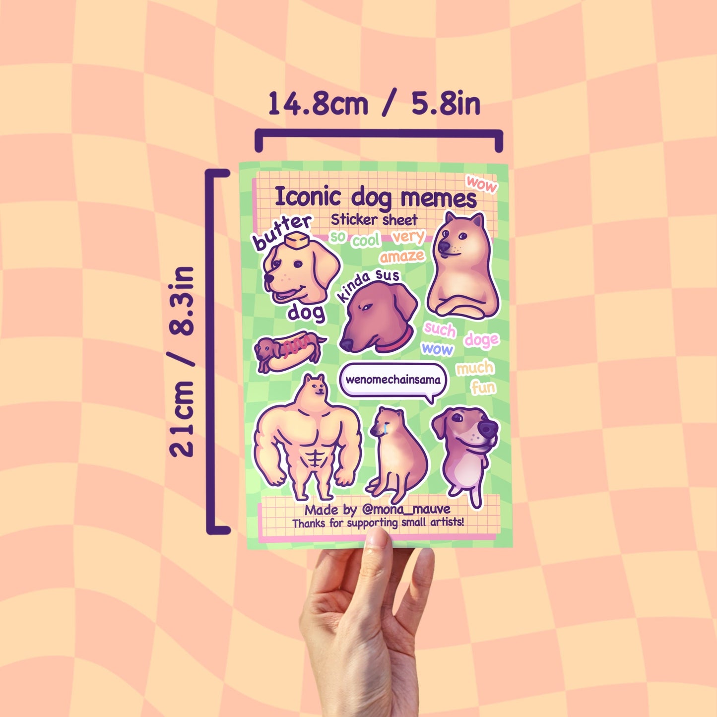 Iconic Dog Memes Sticker Sheet | 18 Cute & Funny Vinyl Stickers